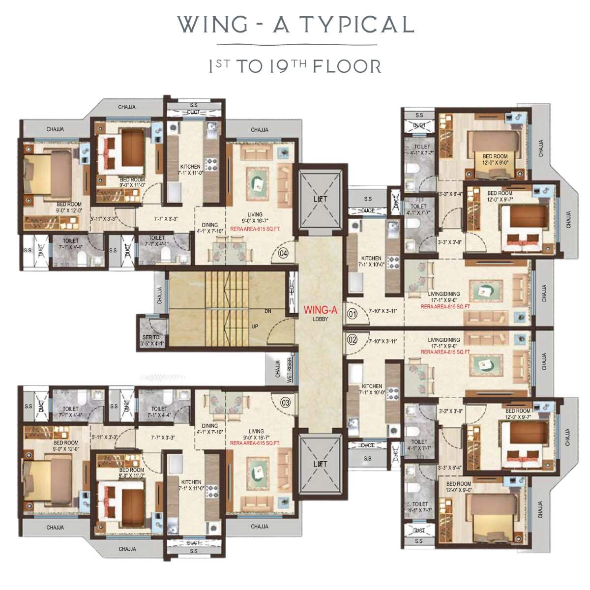 Shristi-Residency-Floor-Plan-Wing-A